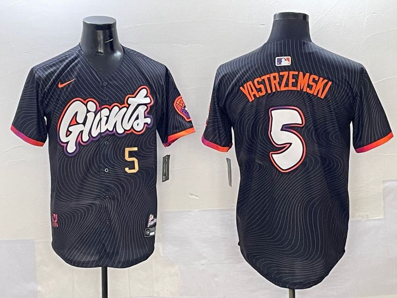 Men San Francisco Giants #5 Yastrzemski Black Joint Name 2025 Nike MLB Jersey style 33